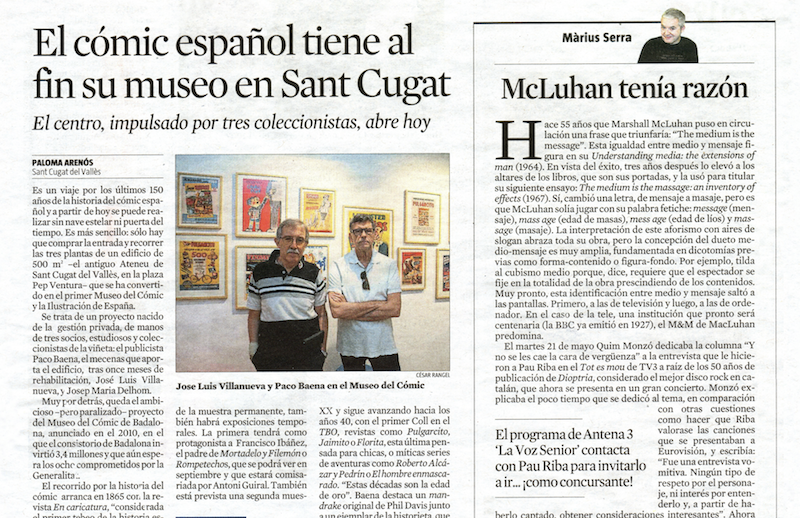 La Vanguardia | El cómic español tiene al fin su museo en Sant Cugat
